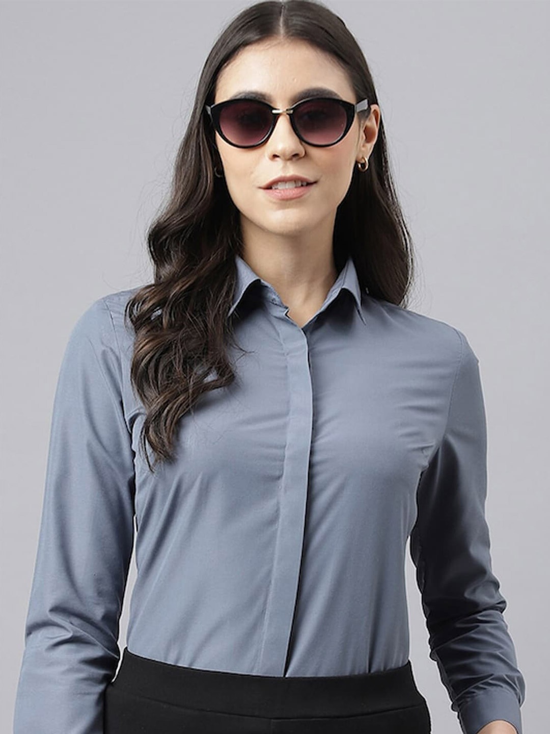 

English Navy Original Long Sleeves Formal Shirt, Blue