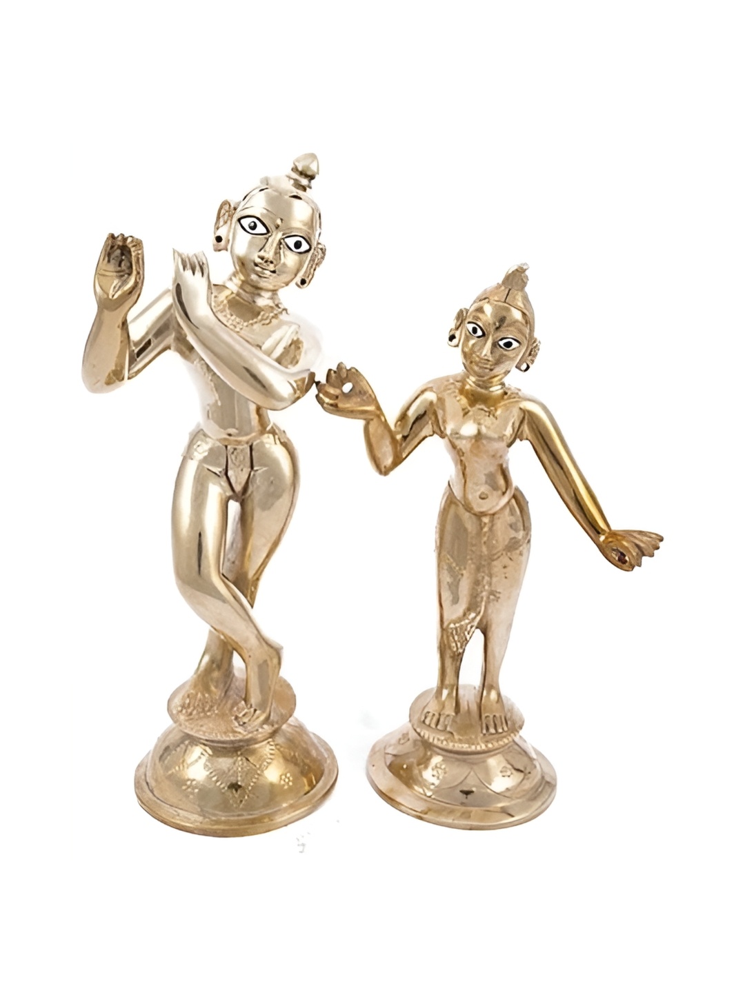 

krishnagallery1 Gold-Toned & White Religious Small Idol Showpiece