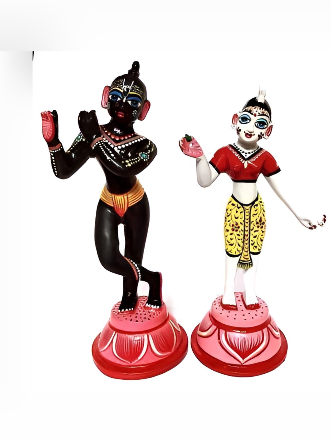

krishnagallery1 Black & Red 2 Pieces Religious Brass Idol Showpieces