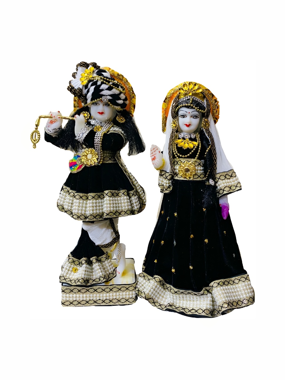 

krishnagallery1 White & Black Marble Religious Small Showpiece