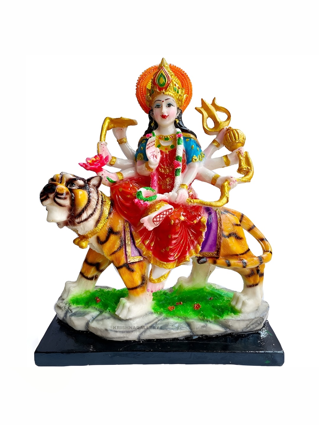 

krishnagallery1 White & Gold Toned Religious Marble Showpiece