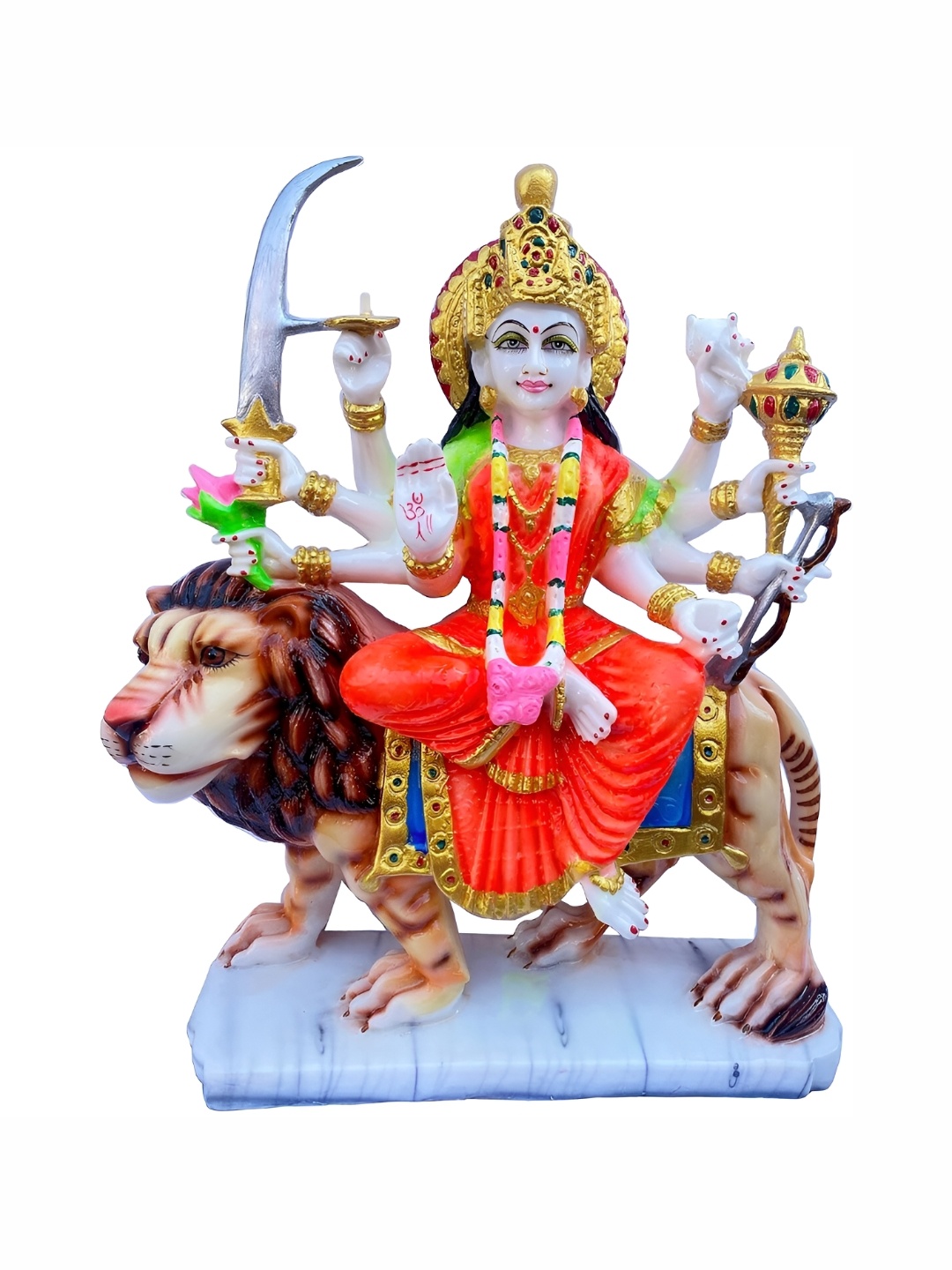 

krishnagallery1 Gold Toned & Red marble Idol Showpiece