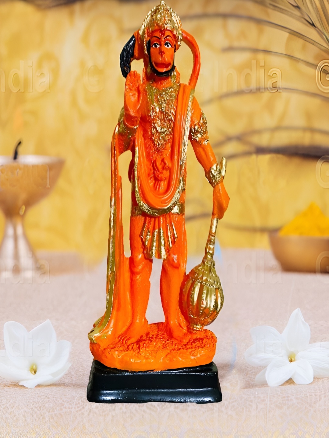 

krishnagallery1 Orange & Gold Toned Religious Idol Showpiece