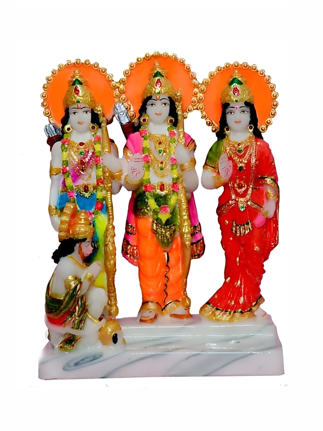 

krishnagallery1 White & Red Marble Ram darbar Statue Showpiece