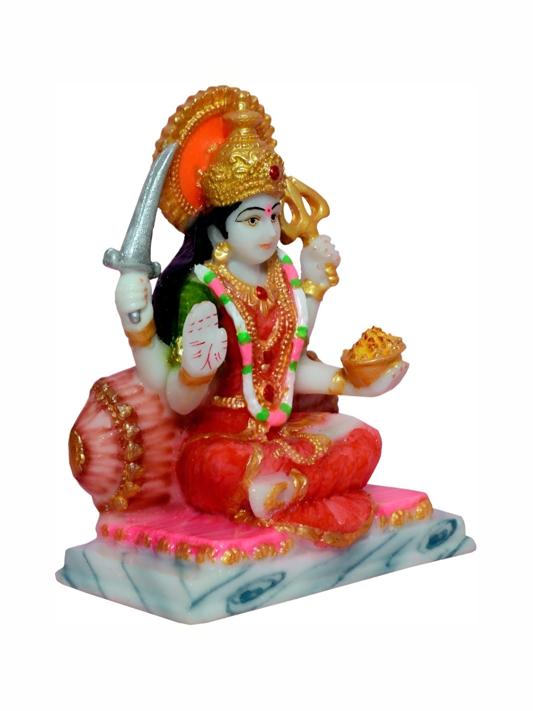

krishnagallery1 White & Orange Religious Idol Showpiece