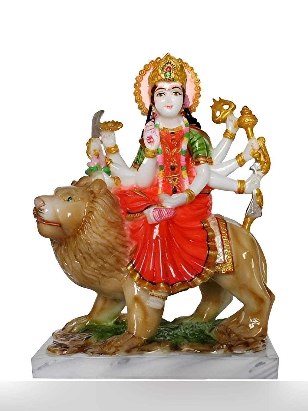 

krishnagallery1 White Marble Durga Maa Showpiece