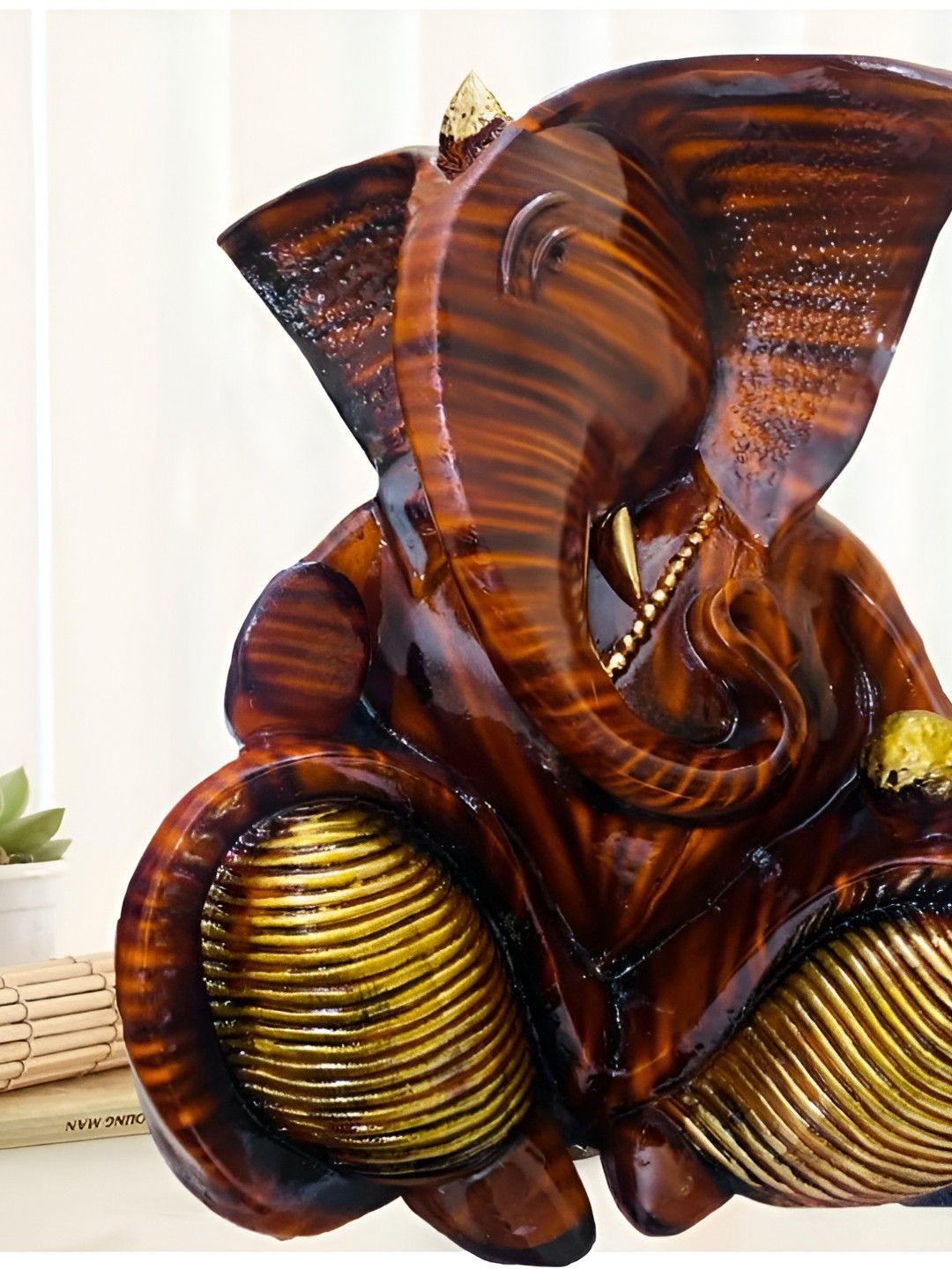 

krishnagallery1 Brown Lord Ganesh Murti Idol Showpiece