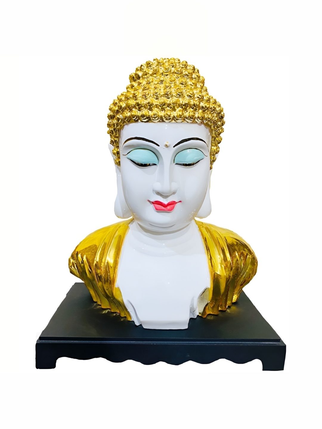 

krishnagallery1 White & Gold Toned Marble Religious Idol Showpiece