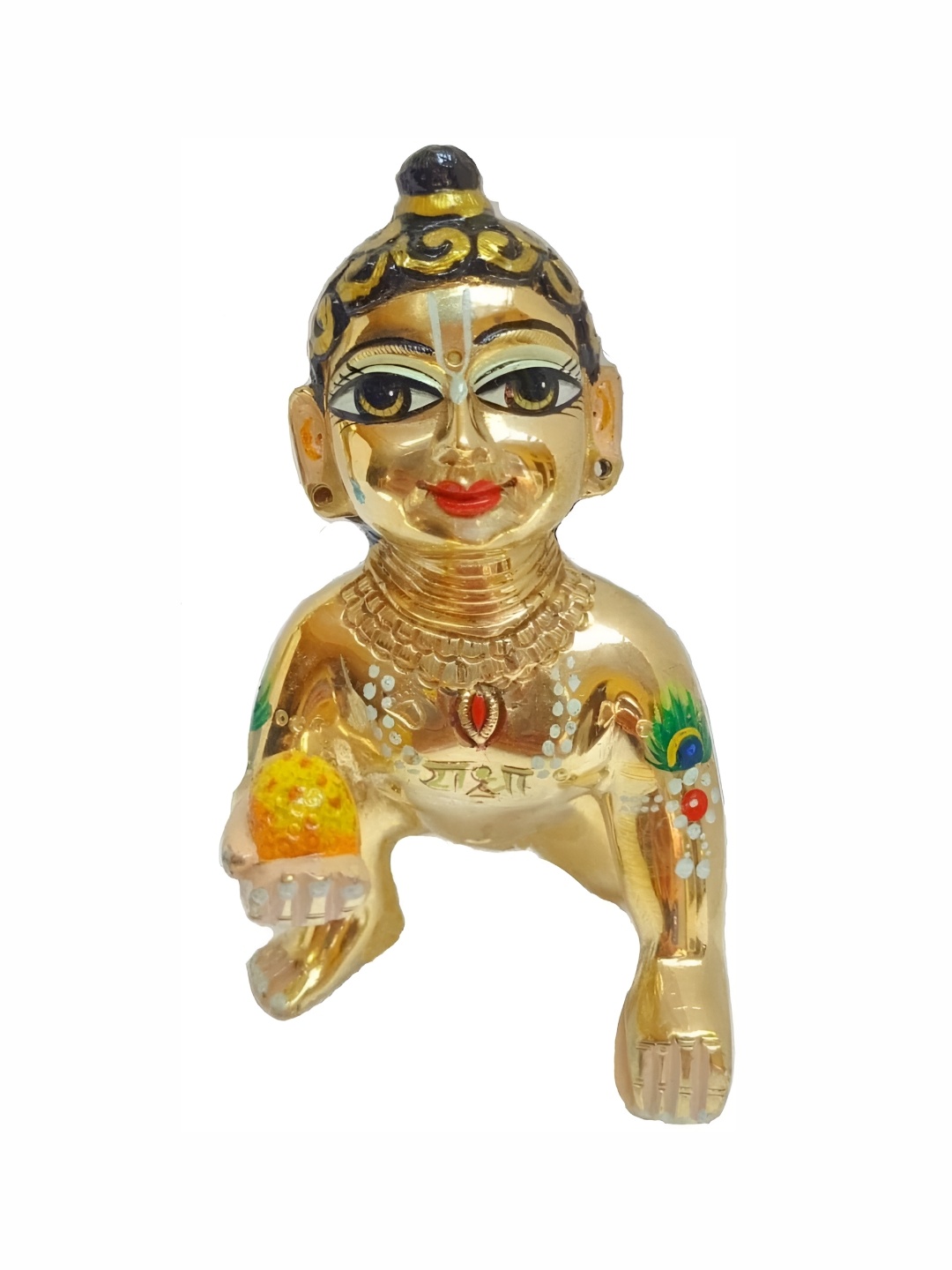 

krishnagallery1 Gold toned Religious Idol Showpiece