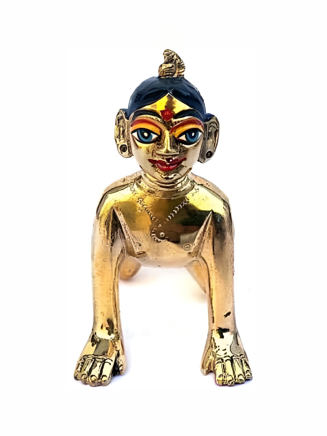 

krishnagallery1 Gold Toned & Black Laddu Gopal Brass Showpiece