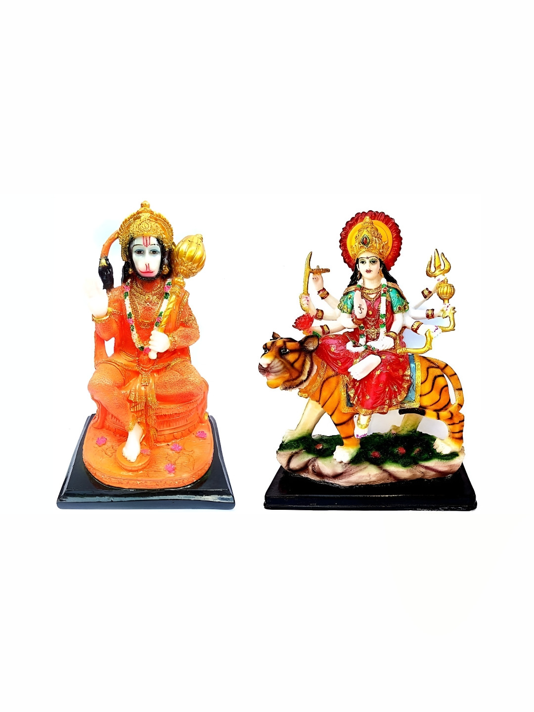 

krishnagallery1 Orange White 2 Pieces Religious Idol Showpiece