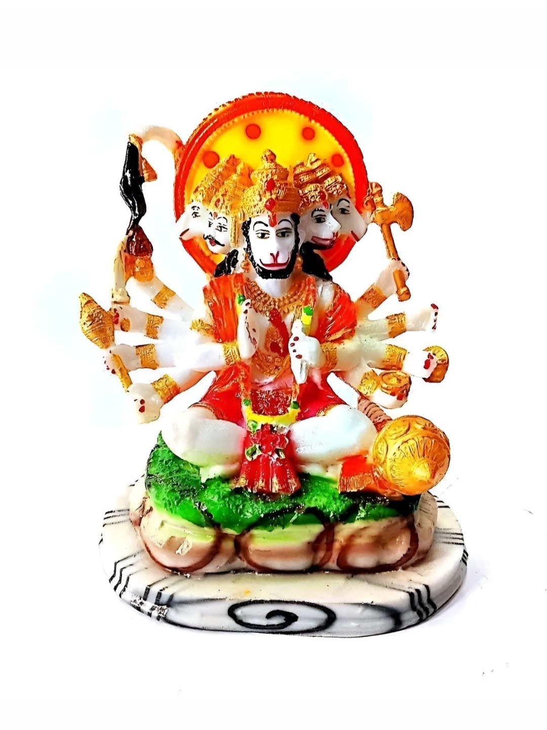 

krishnagallery1 Gold Toned & Red Marble Idol Showpiece