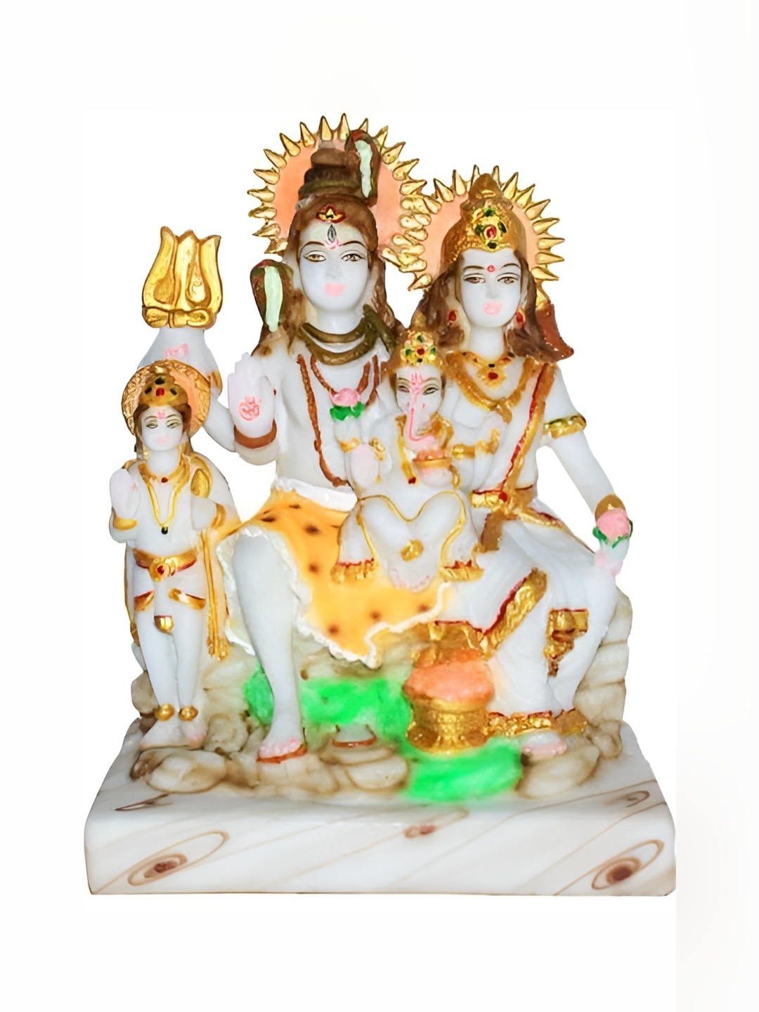 

krishnagallery1 White & Gold Toned Shiv Parivar Religious Idol ShowpieceShowpiece