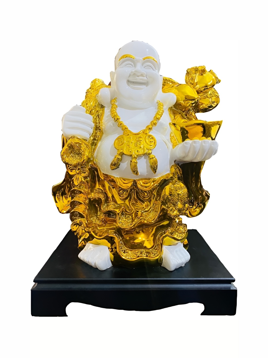 

krishnagallery1 White & Gold Toned Religious Metal Idol Showpiece