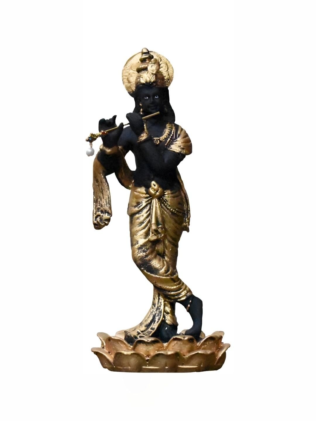 

krishnagallery1 Gold-Toned & Black Small Religious Showpiece