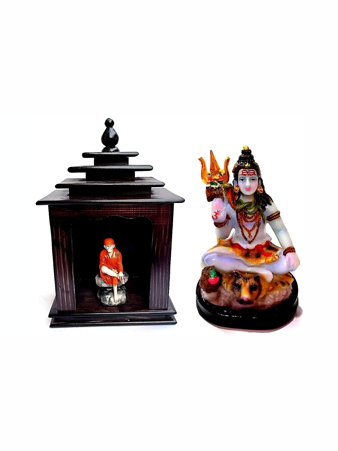 

krishnagallery1 White & Black 2 Pcs Polyresin Religious Showpiece