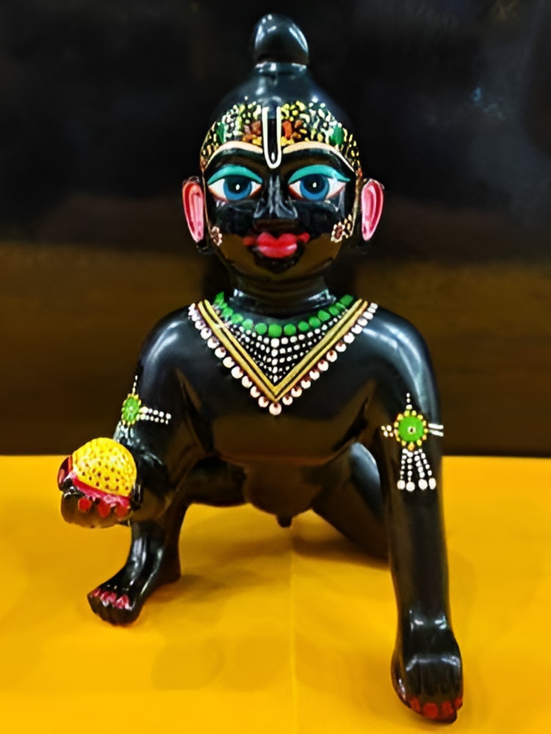 

krishnagallery1 Black and Green Religious Idol Showpiece