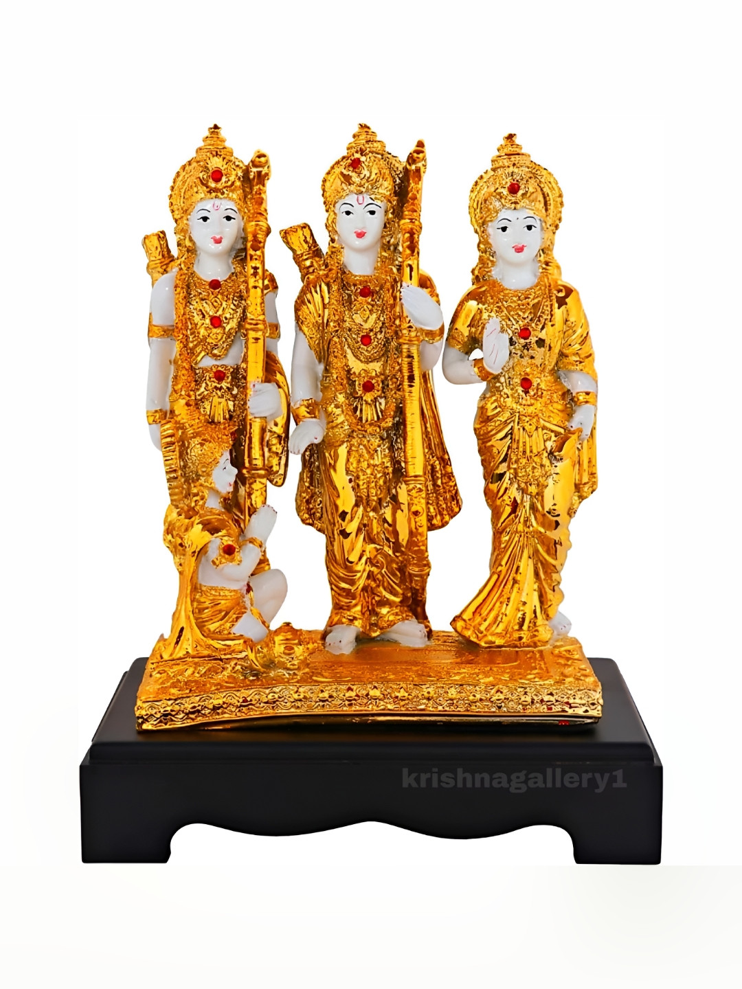 

krishnagallery1 White & Gold Toned Marble Religious Showpiece