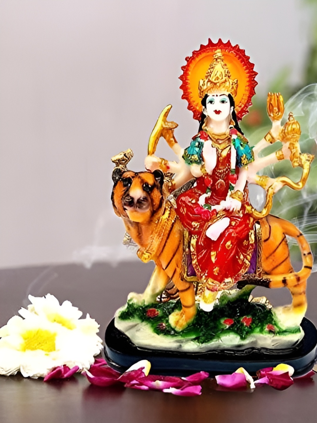 

krishnagallery1 White Durga Mata Idol Showpiece