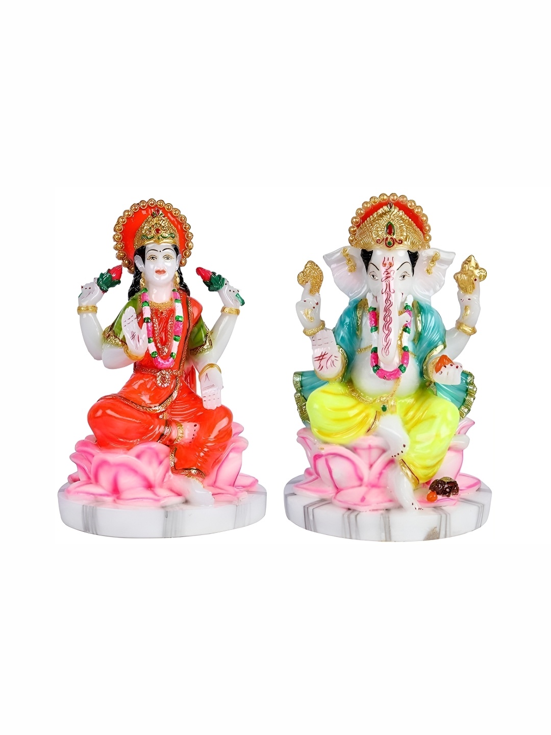 

krishnagallery1 White Religious Laxmi Ganesh Idol Showpiece