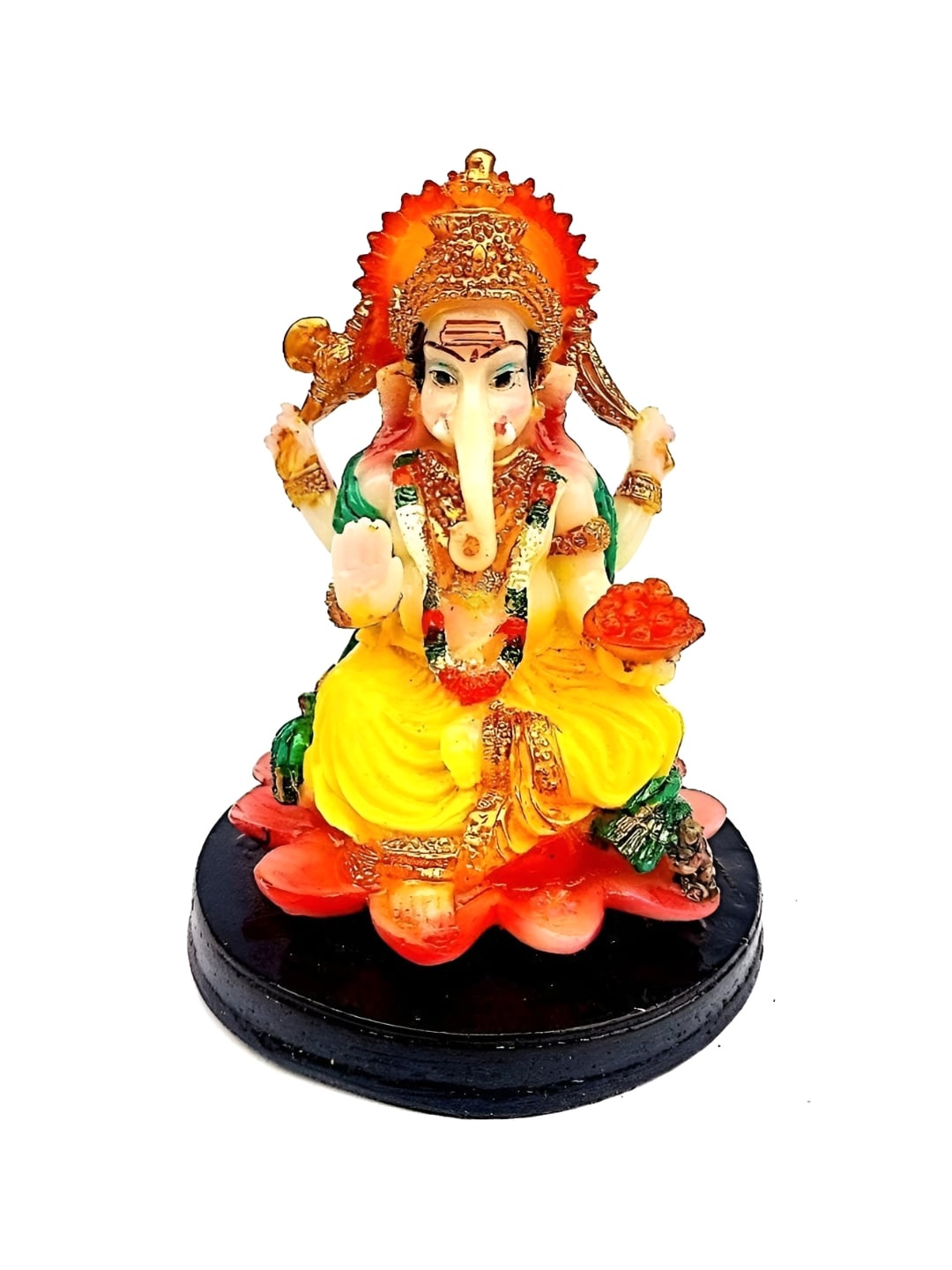 

krishnagallery1 Beige & Yellow Lord Ganesha Idlo Marble Showpiece