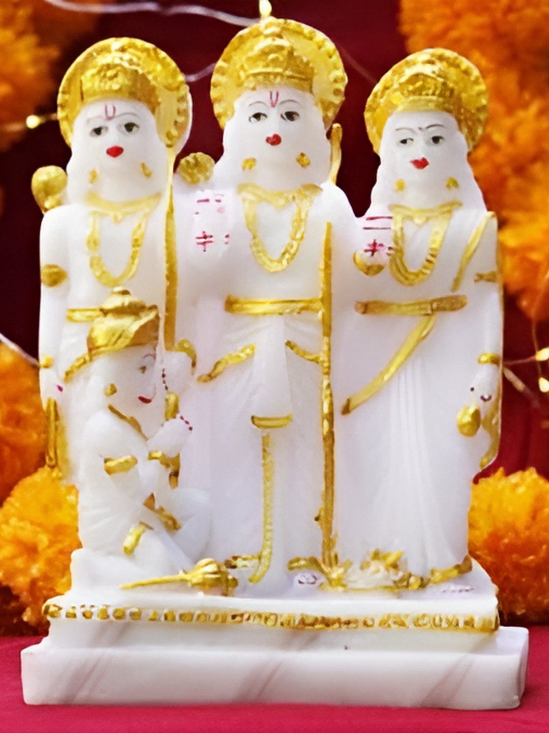 

krishnagallery1 White & Gold-Toned Marble Religious Small Showpiece