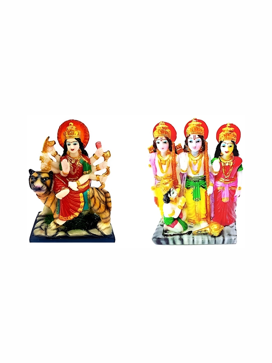 

krishnagallery1 White Red 2 Pieces Religious Idol Showpiece