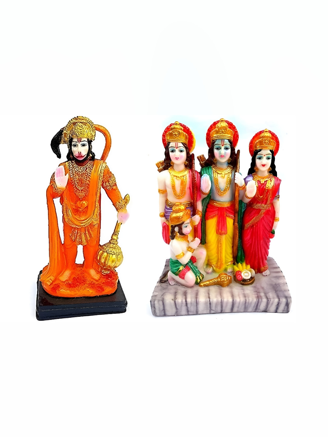 

krishnagallery1 Orange and Red 2 Pieces Religious Idol Showpiece