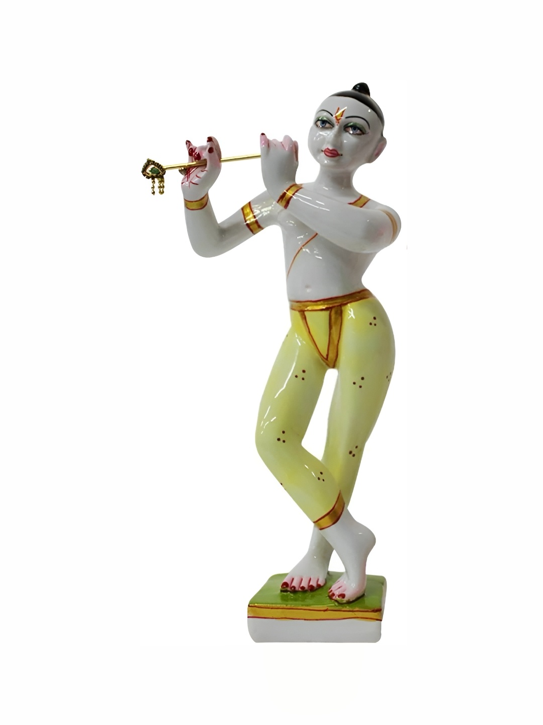 

krishnagallery1 White & Yellow Marble Idol Showpiece