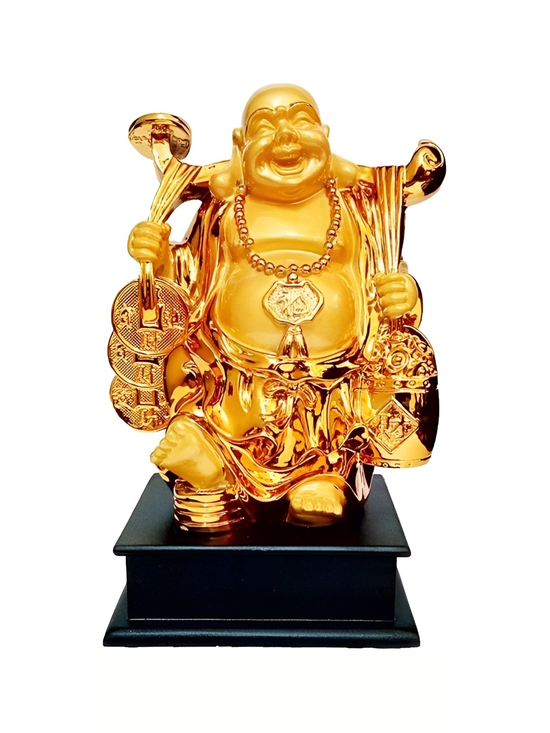 

krishnagallery1 Gold Toned & Black Textured Buddha Showpiece