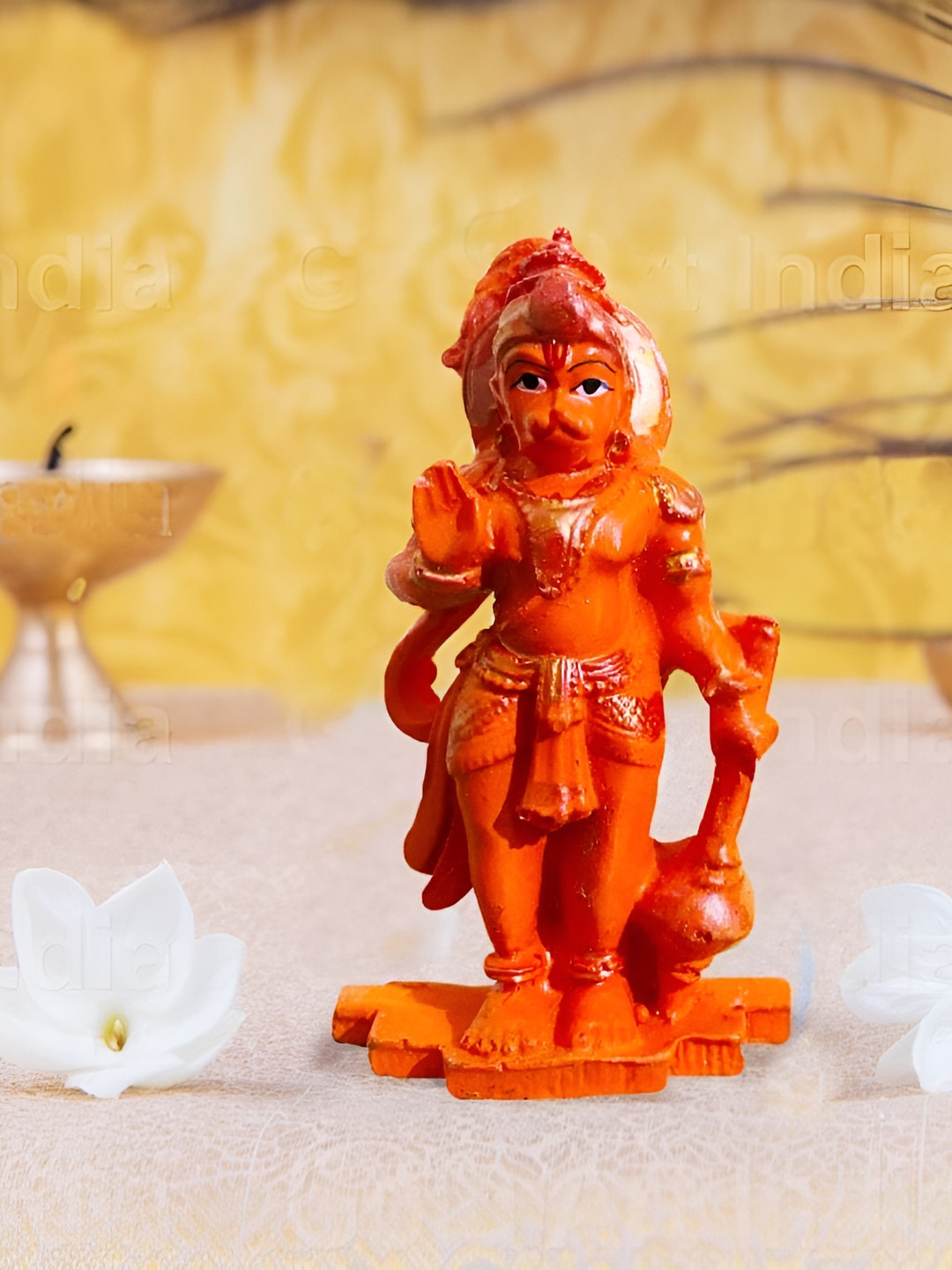 

krishnagallery1 Orange Metal Religious Small Showpiece