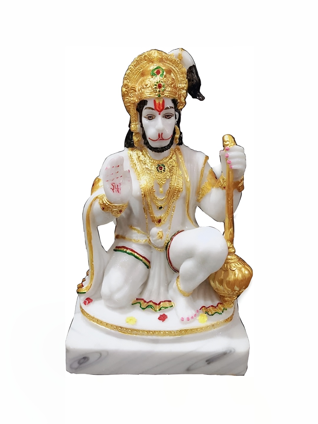 

krishnagallery1 White & Gold Toned Marble Religious Idol Showpiece