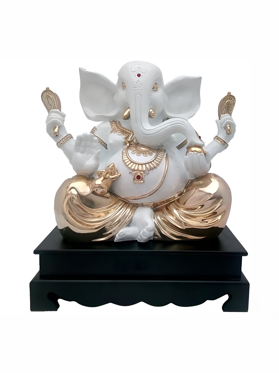 

krishnagallery1 Gold Toned & White Religious Metal Showpiece