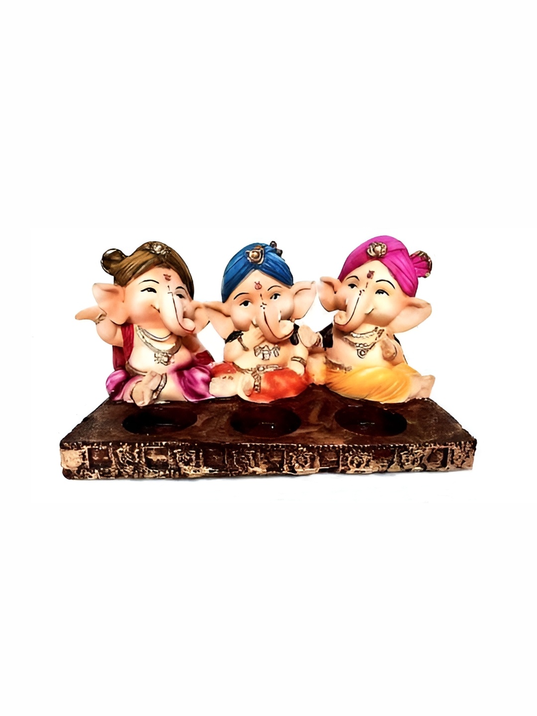 

krishnagallery1 Nude Coloured 3 Pcs Ganesh Statue Showpiece