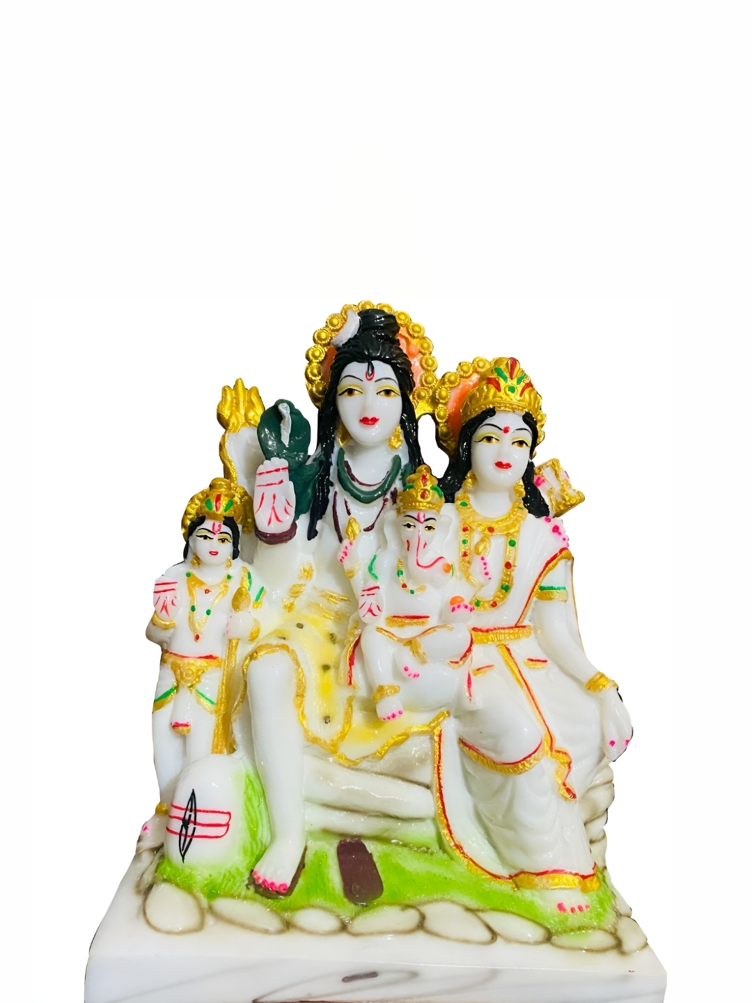 

krishnagallery1 White & Gold Toned Religious Marble Idol Showpiece