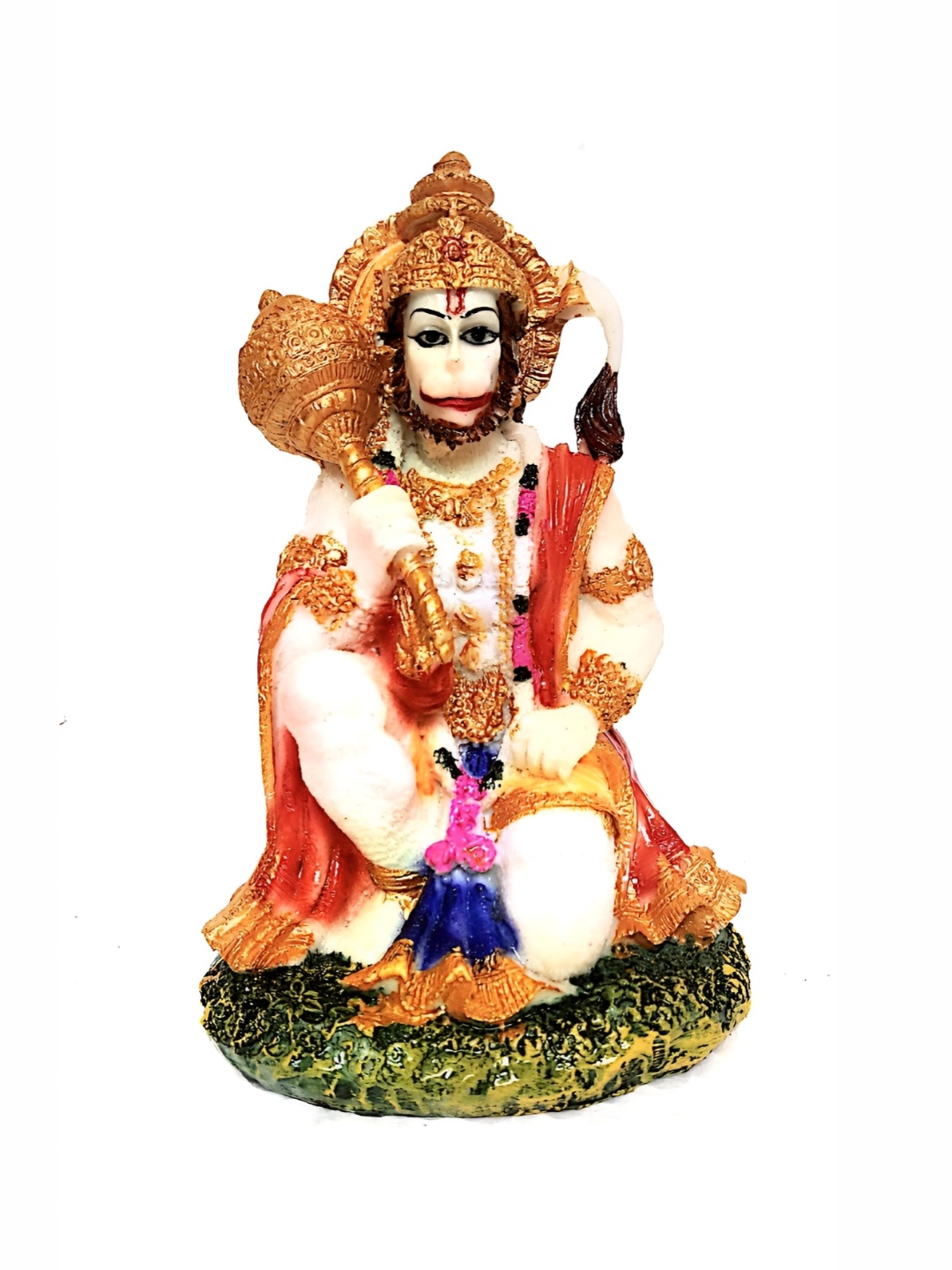 

krishnagallery1 White & Gold Toned Marble Hanuman Ji Idol Showpiece