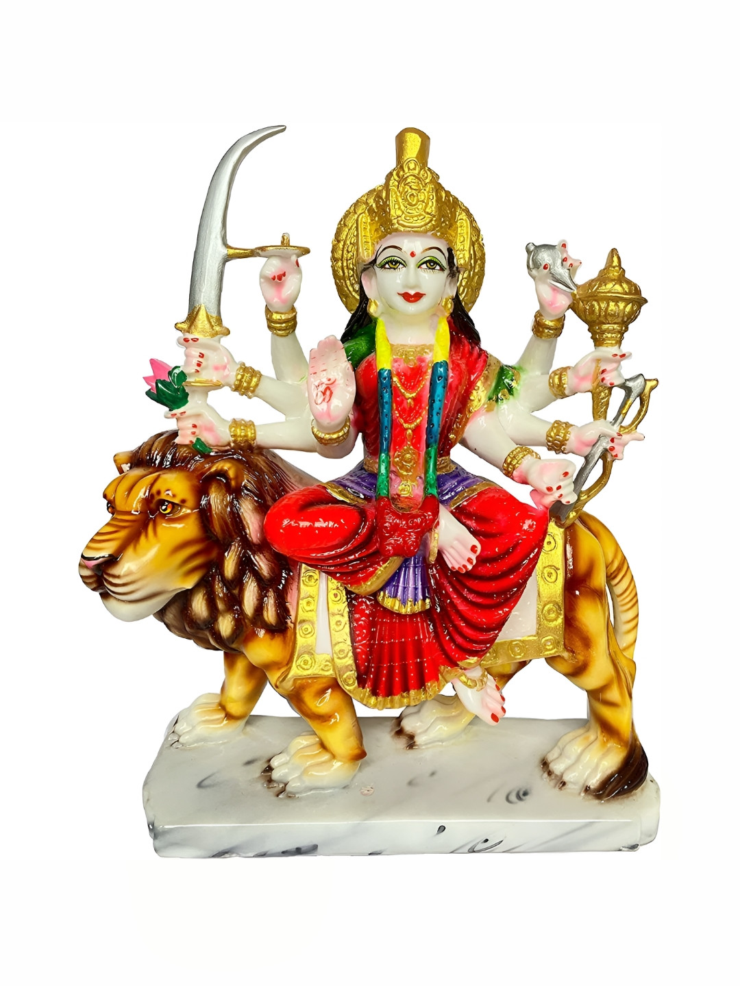 

krishnagallery1 Red & Gold Toned Sherawali Mata Religious Idol Showpiece