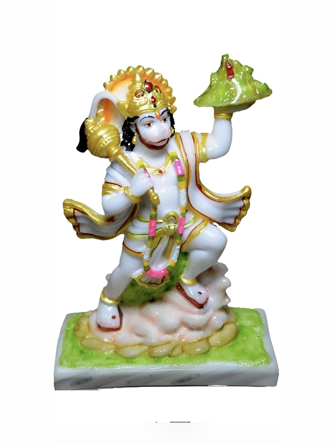 

krishnagallery1 White & Green Marble Religious Medium Idol Showpiece