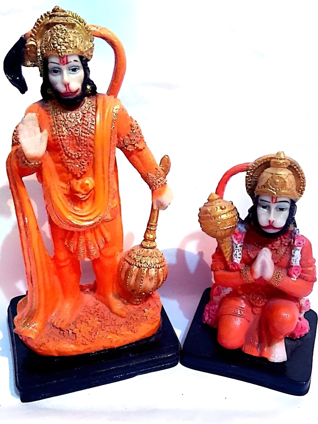 

krishnagallery1 White & Orange Coloured Shree Hanuman Showpiece
