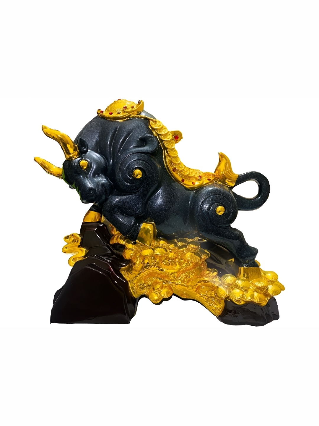 

krishnagallery1 Gold-Toned & Black Metal Religious Idol Showpiece
