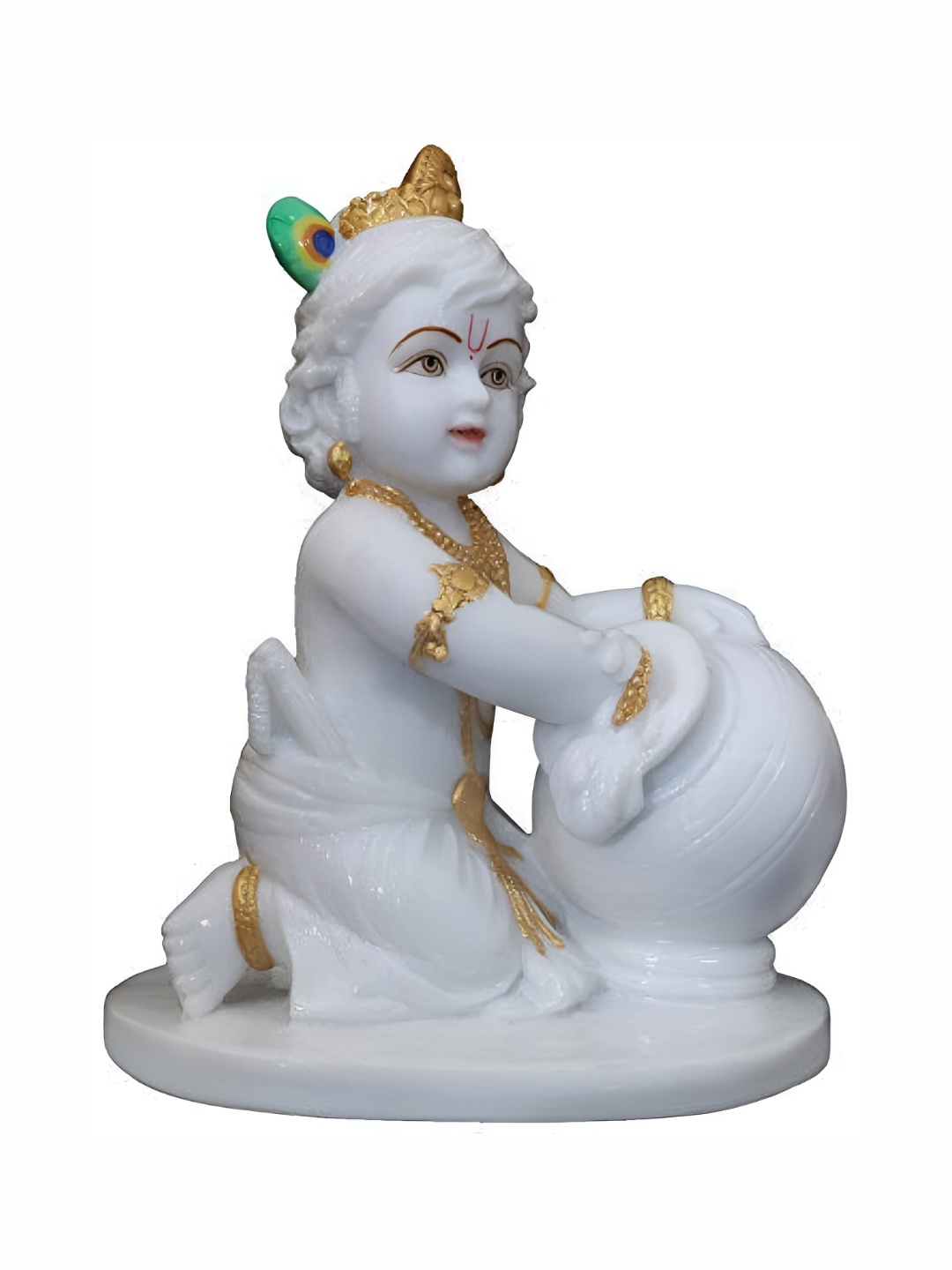 

krishnagallery1 White and GoldToned Religious Idol Showpiece