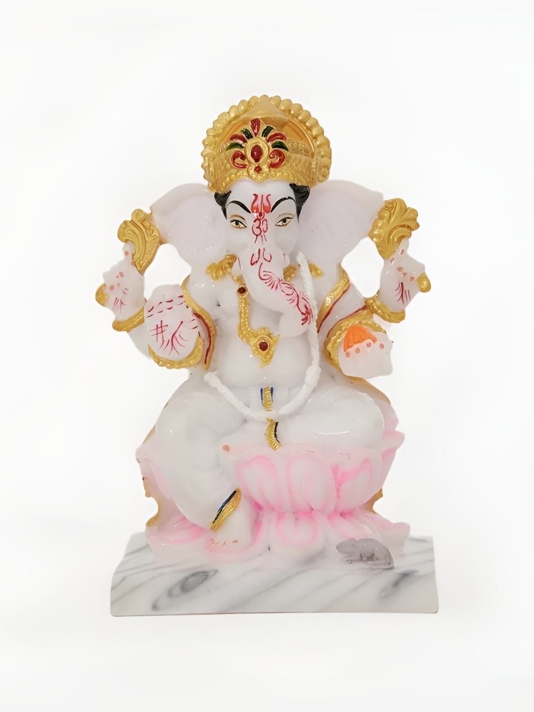 

krishnagallery1 White & Gold Toned Religious Marble Idol Showpiece