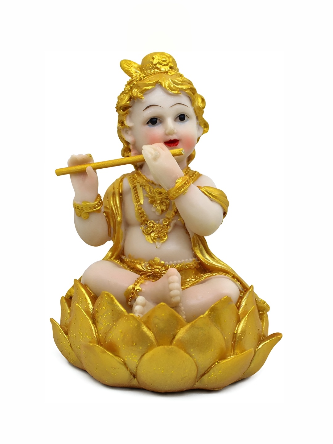 

krishnagallery1 White & Gold Toned Lord Krishna Idol Showpiece