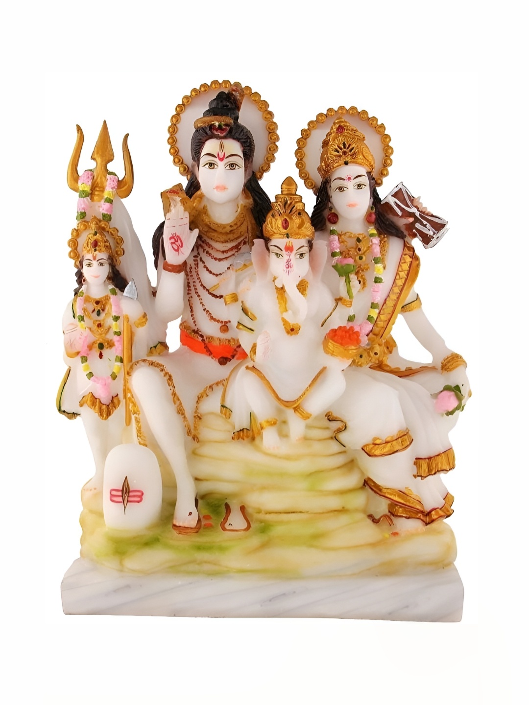 

krishnagallery1 White & Gold Toned Religious Marble Showpiece