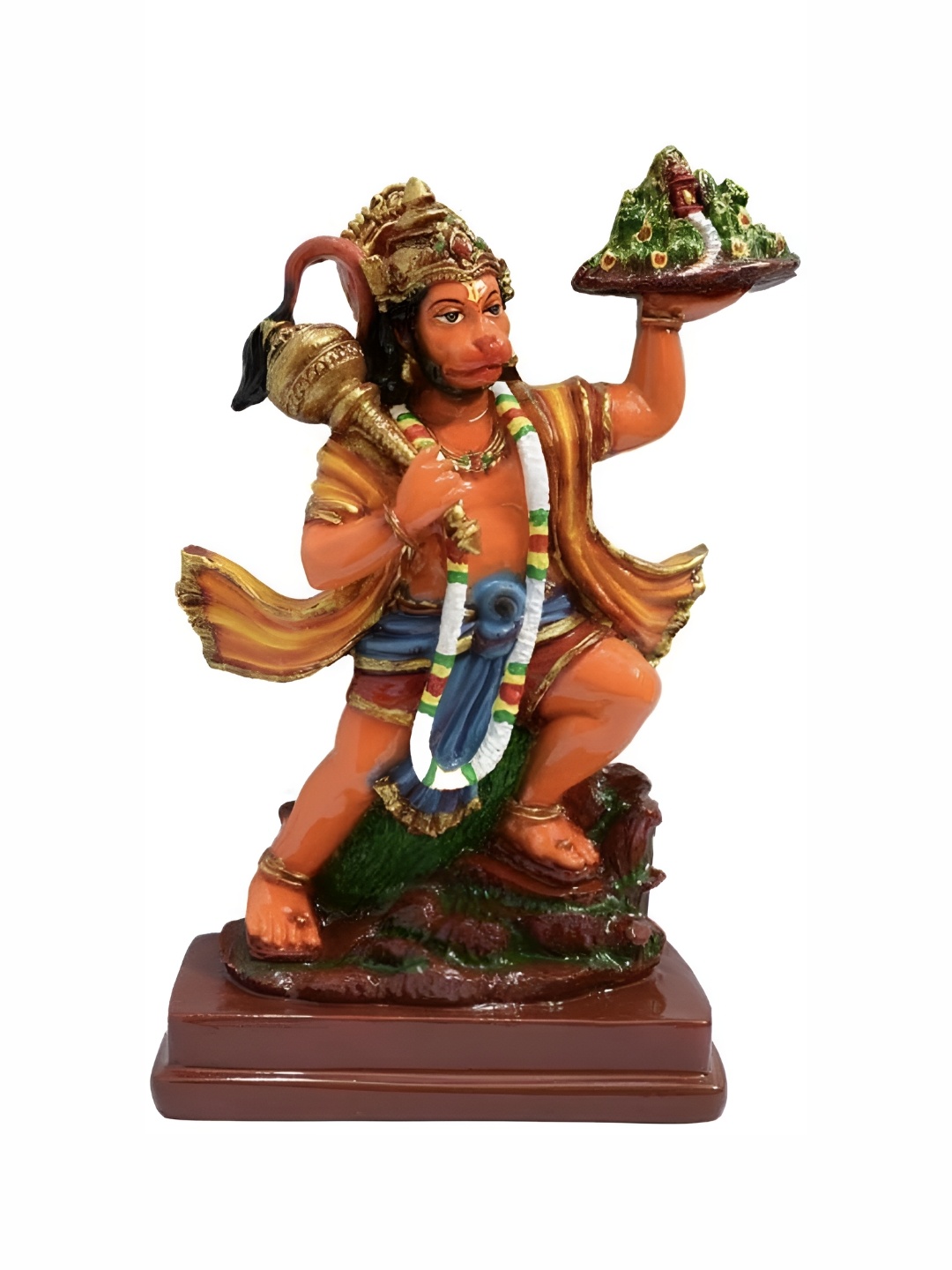 

krishnagallery1 Orange & Gold Toned Marble Lord Hanman JI Showpiece