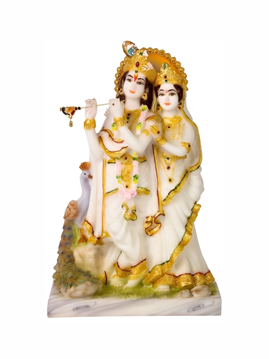 

krishnagallery1 Gold-Toned & White Marble Idol Showpiece
