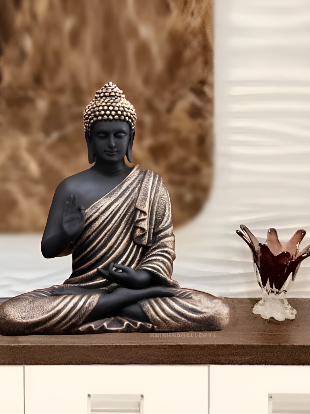 

krishnagallery1 Black & Bronze Toned Buddha Idol Showpiece