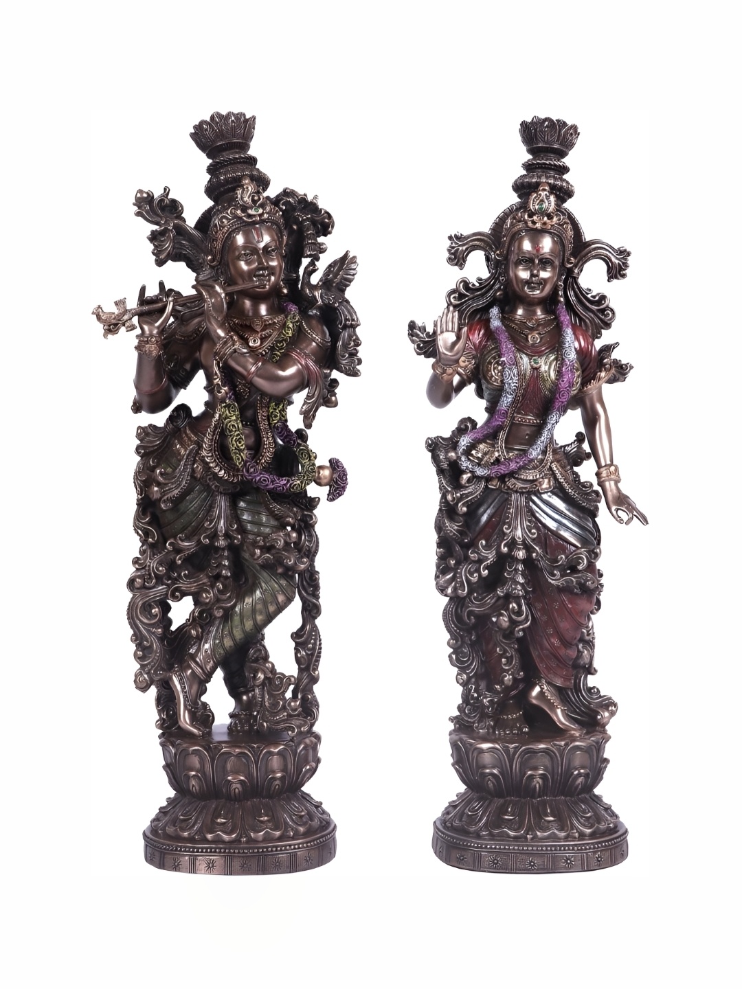 

krishnagallery1 Metallic Toned 2 Pieces Radha Krishna Brass Showpieces
