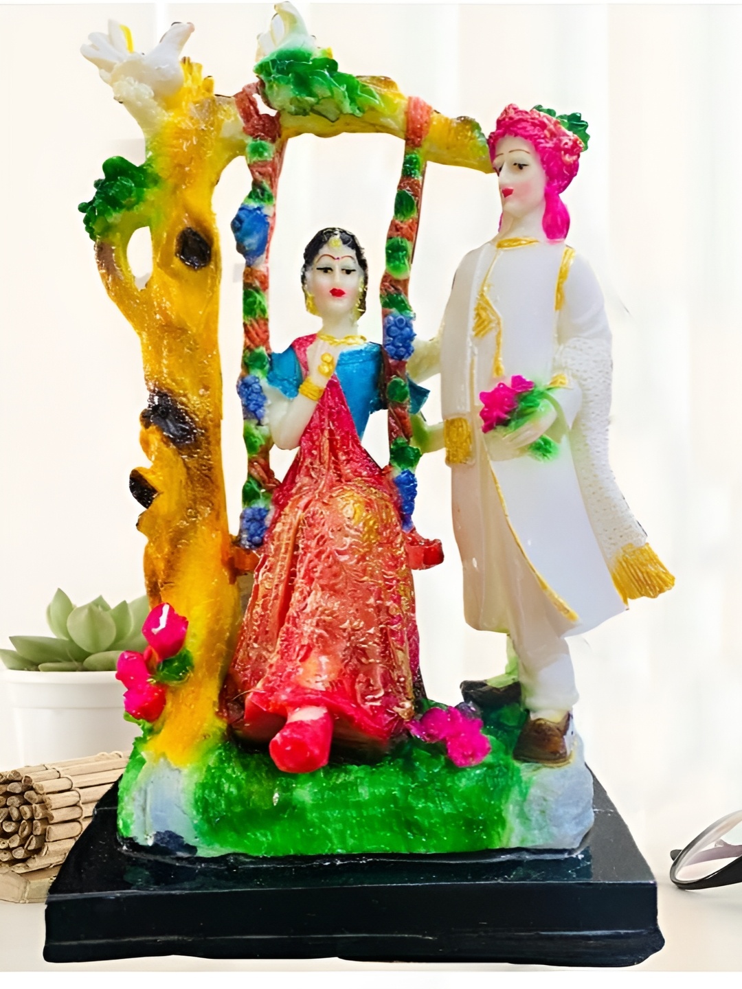 

krishnagallery1 White & Red Religious Figurine Showpiece