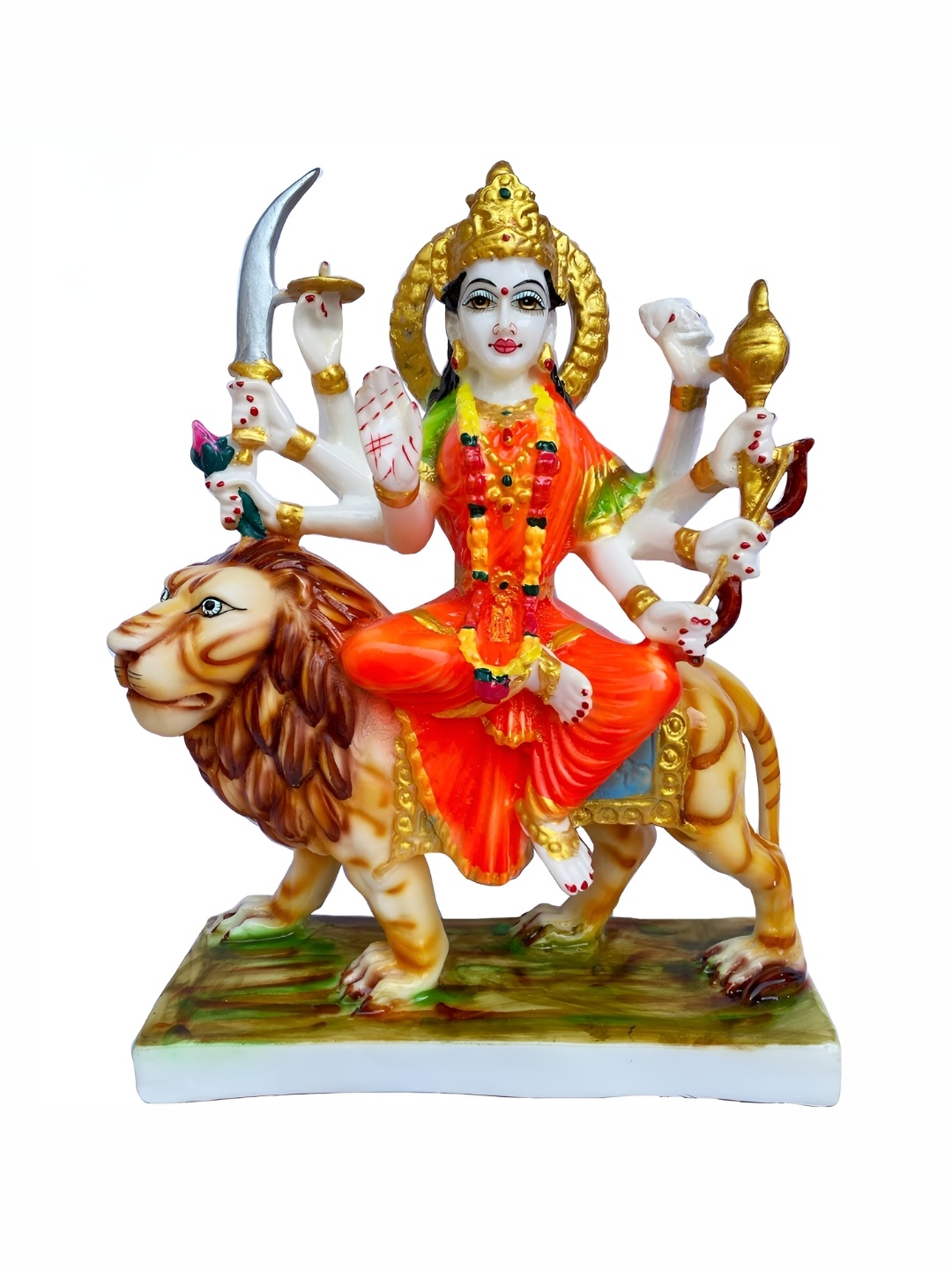 

krishnagallery1 Red White Religious Idol Marble Showpiece